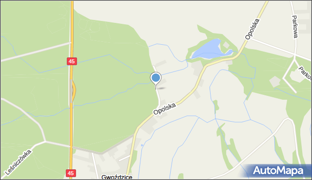 Gwoździce, Stawowa, mapa Gwoździce