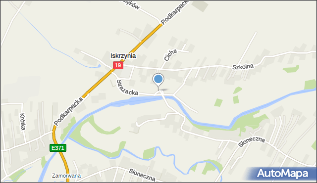 Iskrzynia, Strażacka, mapa Iskrzynia