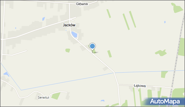 Jacków gmina Kruszyna, Strażacka, mapa Jacków gmina Kruszyna