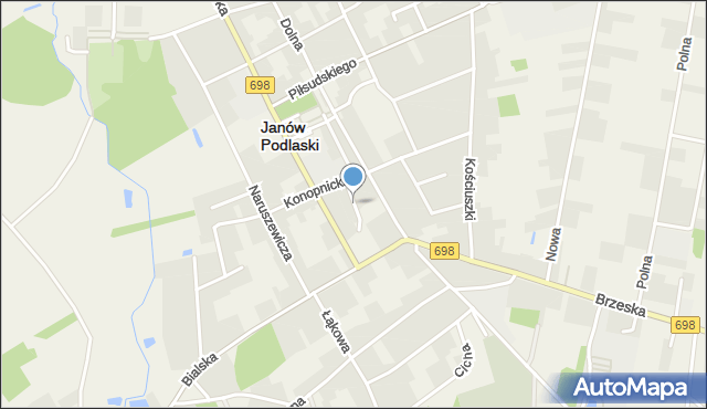 Janów Podlaski, Starocerkiewna, mapa Janów Podlaski