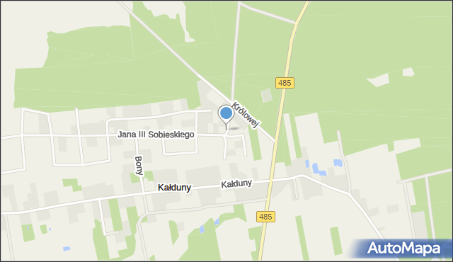 Kałduny gmina Bełchatów, Stefana Batorego, mapa Kałduny gmina Bełchatów
