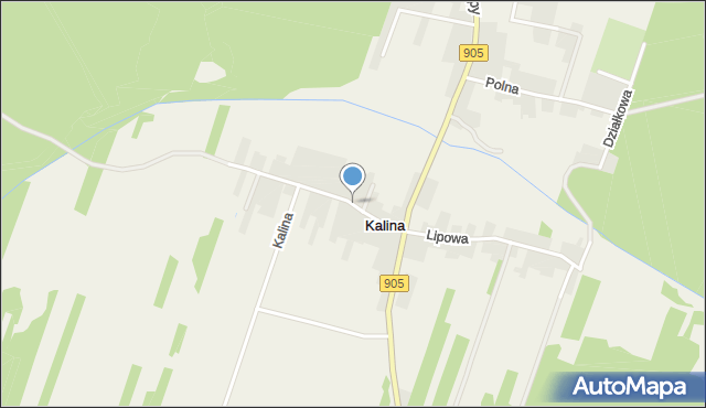 Kalina gmina Herby, Strażacka, mapa Kalina gmina Herby