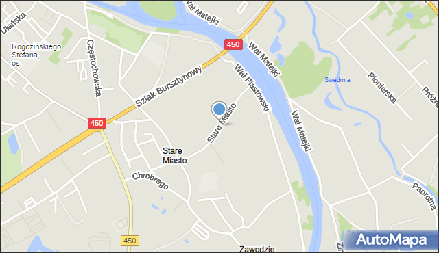 Kalisz, Stare Miasto, mapa Kalisza