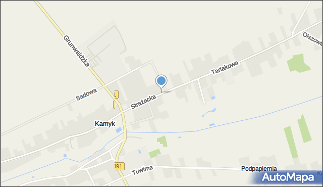 Kamyk gmina Kłobuck, Strażacka, mapa Kamyk gmina Kłobuck