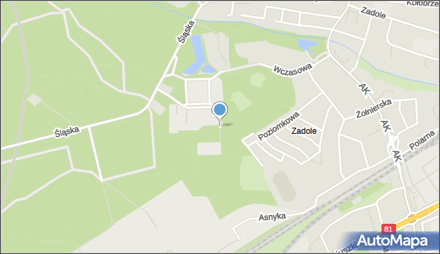 Katowice, Studencka, mapa Katowic