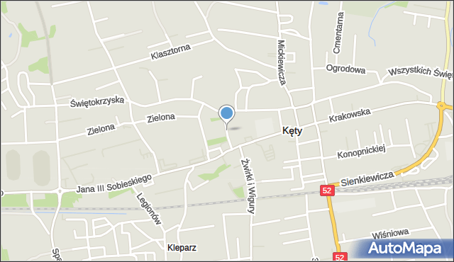 Kęty, Stojałowskiego Stanisława, ks., mapa Kęty