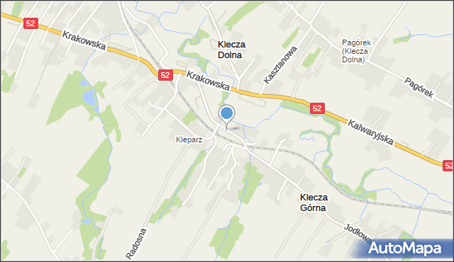 Klecza Dolna, Stryszowska, mapa Klecza Dolna