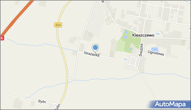 Kleszczewo powiat poznański, Strażacka, mapa Kleszczewo powiat poznański