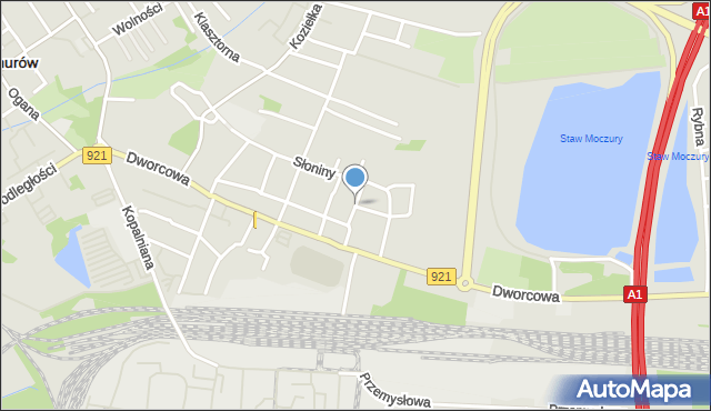 Knurów powiat gliwicki, Stanisława Augusta Poniatowskiego, mapa Knurów powiat gliwicki