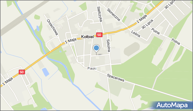 Kołbiel, Strażacka, mapa Kołbiel