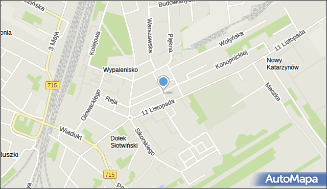 Koluszki, Strażacka, mapa Koluszki