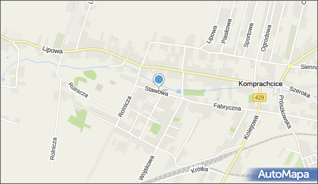 Komprachcice, Stawowa, mapa Komprachcice