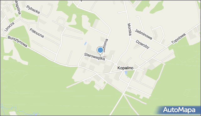 Kopalino, Starowiejska, mapa Kopalino