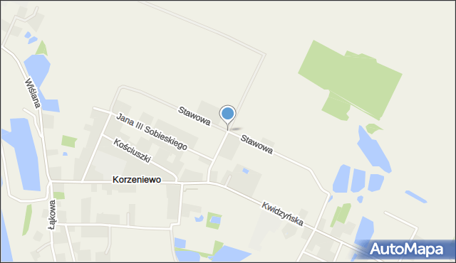 Korzeniewo gmina Kwidzyn, Stawowa, mapa Korzeniewo gmina Kwidzyn