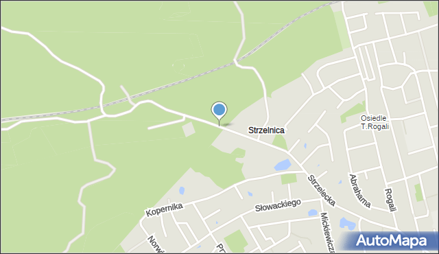 Kościerzyna, Strzelnica, mapa Kościerzyna