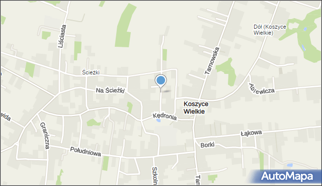 Koszyce Wielkie, Stasika Tadeusza, mapa Koszyce Wielkie