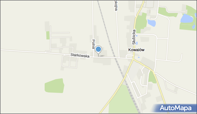 Kowalów gmina Rzepin, Starkowska, mapa Kowalów gmina Rzepin