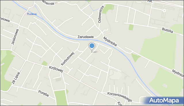 Kraków, Strzelnica, mapa Krakowa