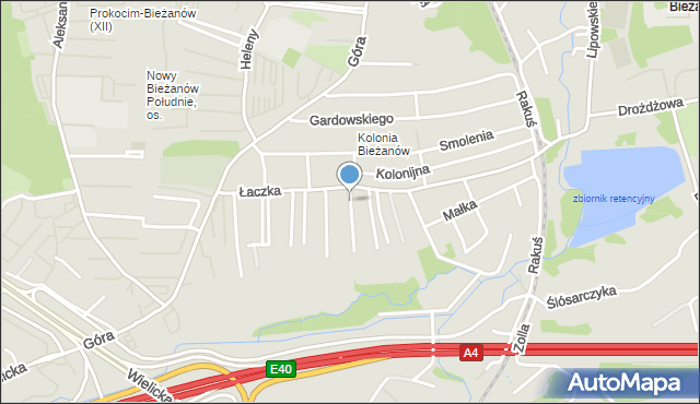 Kraków, Stryjeńskiego Tadeusza, mapa Krakowa