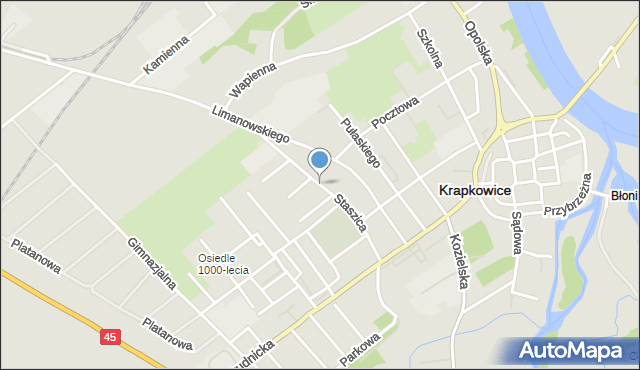 Krapkowice, Staszica Stanisława, mapa Krapkowice