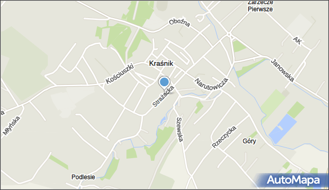 Kraśnik, Strażacka, mapa Kraśnik