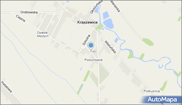 Kraszewice powiat ostrzeszowski, Strugały, ks., mapa Kraszewice powiat ostrzeszowski