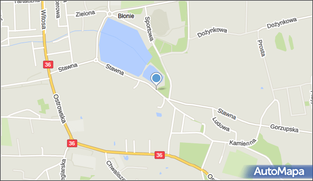 Krotoszyn, Stawna, mapa Krotoszyna