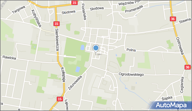 Krotoszyn, Studzienna, mapa Krotoszyna