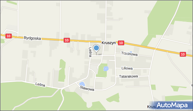 Kruszyn gmina Sicienko, Strażacka, mapa Kruszyn gmina Sicienko