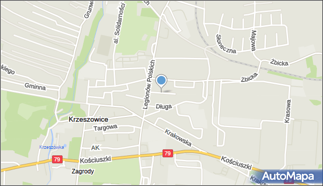 Krzeszowice, Stopki Andrzeja, mapa Krzeszowice