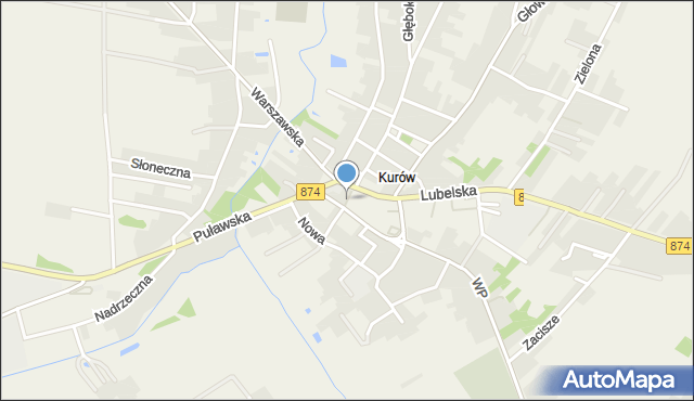 Kurów powiat puławski, Stary Rynek, mapa Kurów powiat puławski