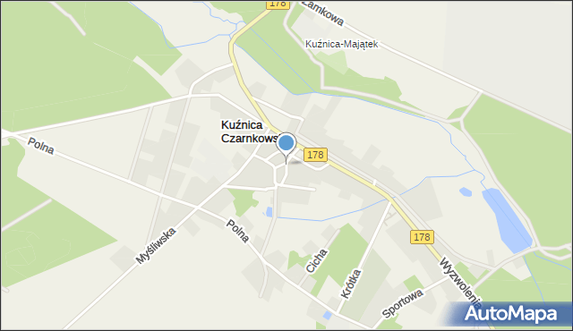 Kuźnica Czarnkowska, Strażacka, mapa Kuźnica Czarnkowska