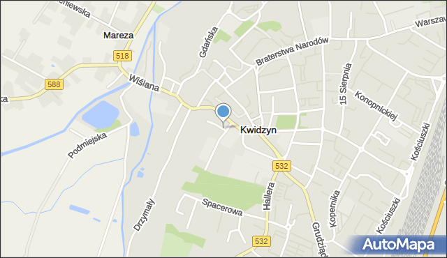 Kwidzyn, Starozamkowa, mapa Kwidzyn