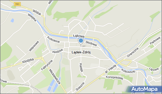 Lądek-Zdrój, Strażacka, mapa Lądek-Zdrój