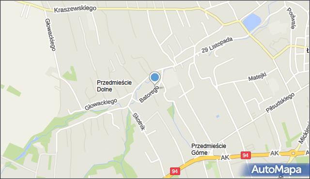Łańcut, Stefana Batorego, mapa Łańcut