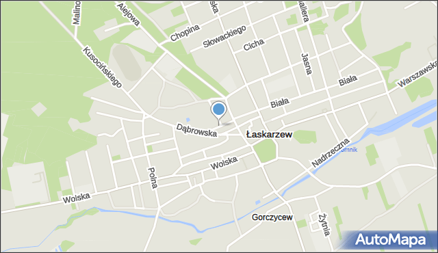 Łaskarzew, Strażacka, mapa Łaskarzew