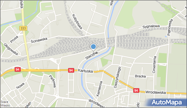 Legnica, Stacyjna, mapa Legnicy