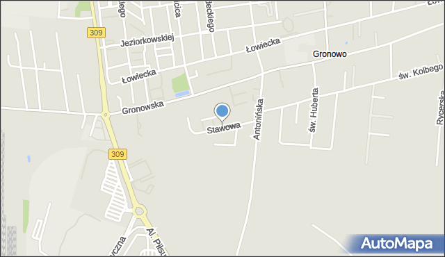 Leszno, Stawowa, mapa Leszno