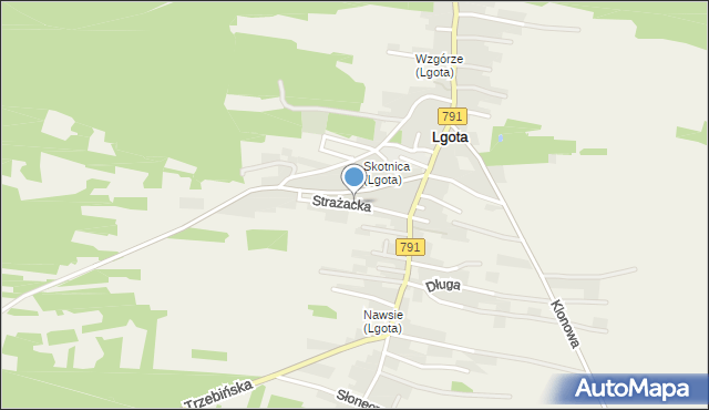 Lgota gmina Trzebinia, Strażacka, mapa Lgota gmina Trzebinia