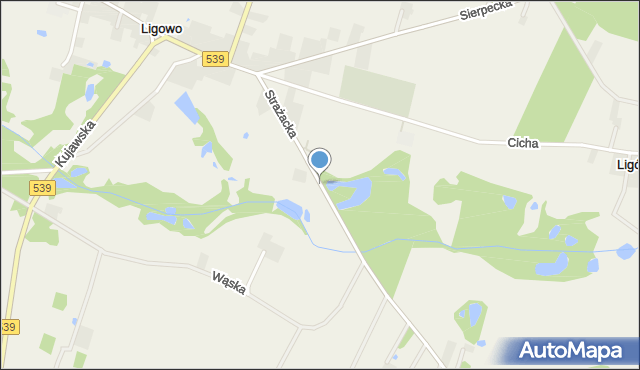 Ligowo, Strażacka, mapa Ligowo