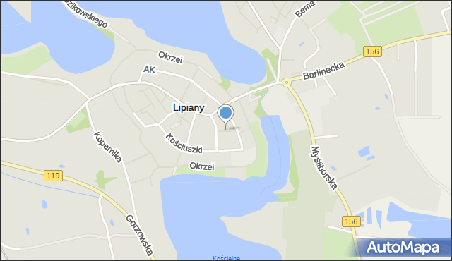 Lipiany powiat pyrzycki, Studzienna, mapa Lipiany powiat pyrzycki