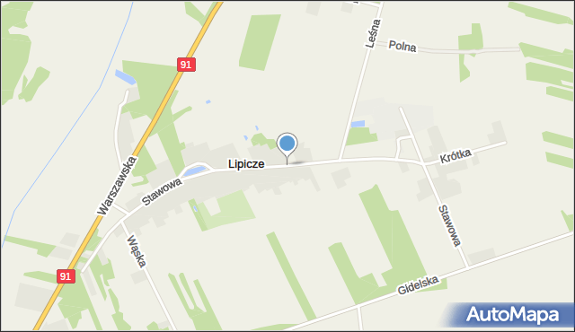 Lipicze gmina Kłomnice, Stawowa, mapa Lipicze gmina Kłomnice
