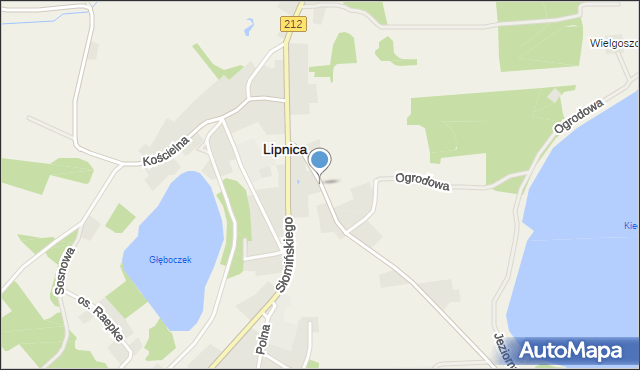 Lipnica powiat bytowski, Strażacka, mapa Lipnica powiat bytowski