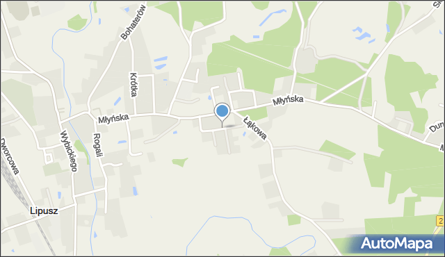 Lipusz, Strażaków, mapa Lipusz