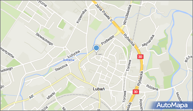 Lubań, Stara, mapa Lubań