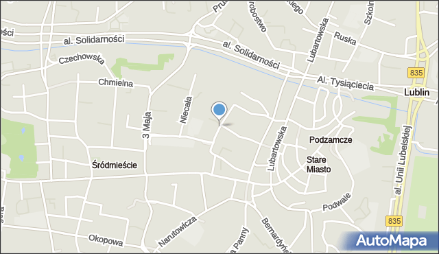 Lublin, Staszica Stanisława, mapa Lublina