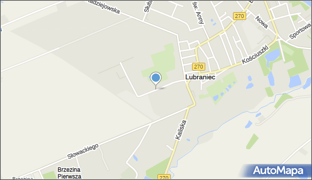 Lubraniec, Strażacka, mapa Lubraniec