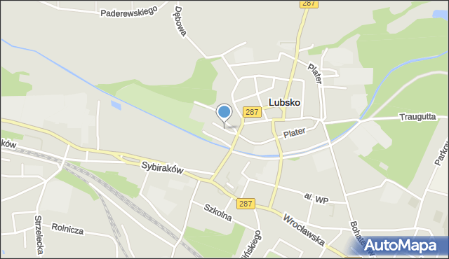 Lubsko, Strażacka, mapa Lubsko