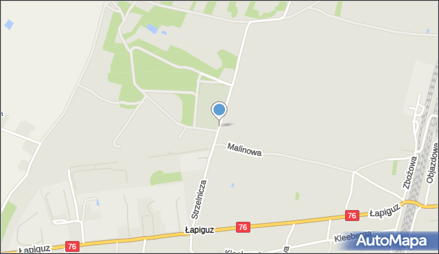 Łuków, Strzelnicza, mapa Łuków