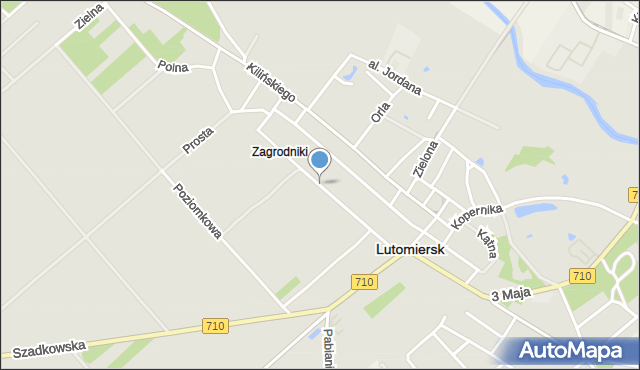 Lutomiersk, Stodolniana, mapa Lutomiersk